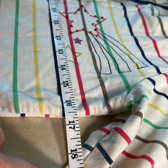 Forever Striped Embroidered sparkle Star sweatshirt Sz M - Picture 6 of 9